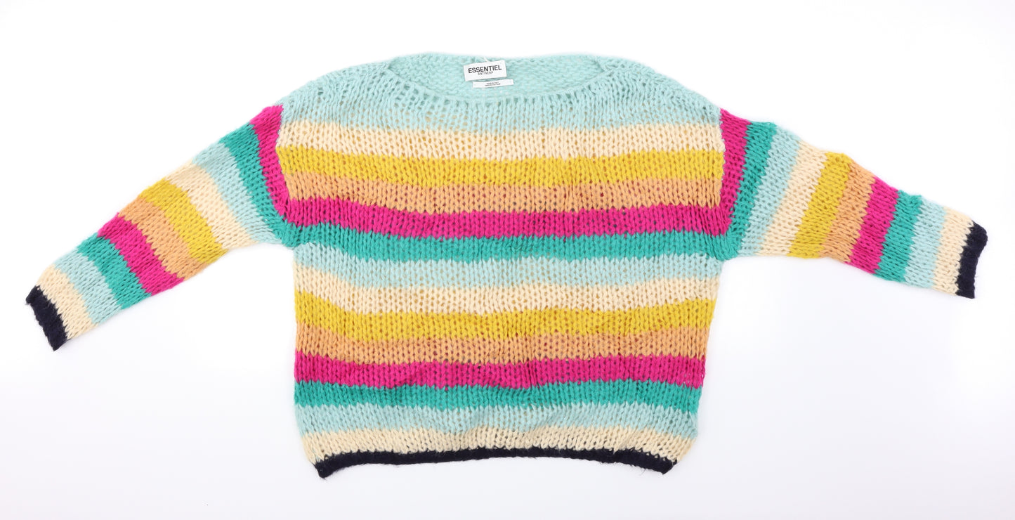 Essentiel Womens Multicoloured Striped  Pullover Jumper Size S