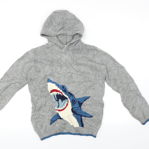 Fat Face Boys Grey   Pullover Hoodie Size 12-13 Years  - Shark