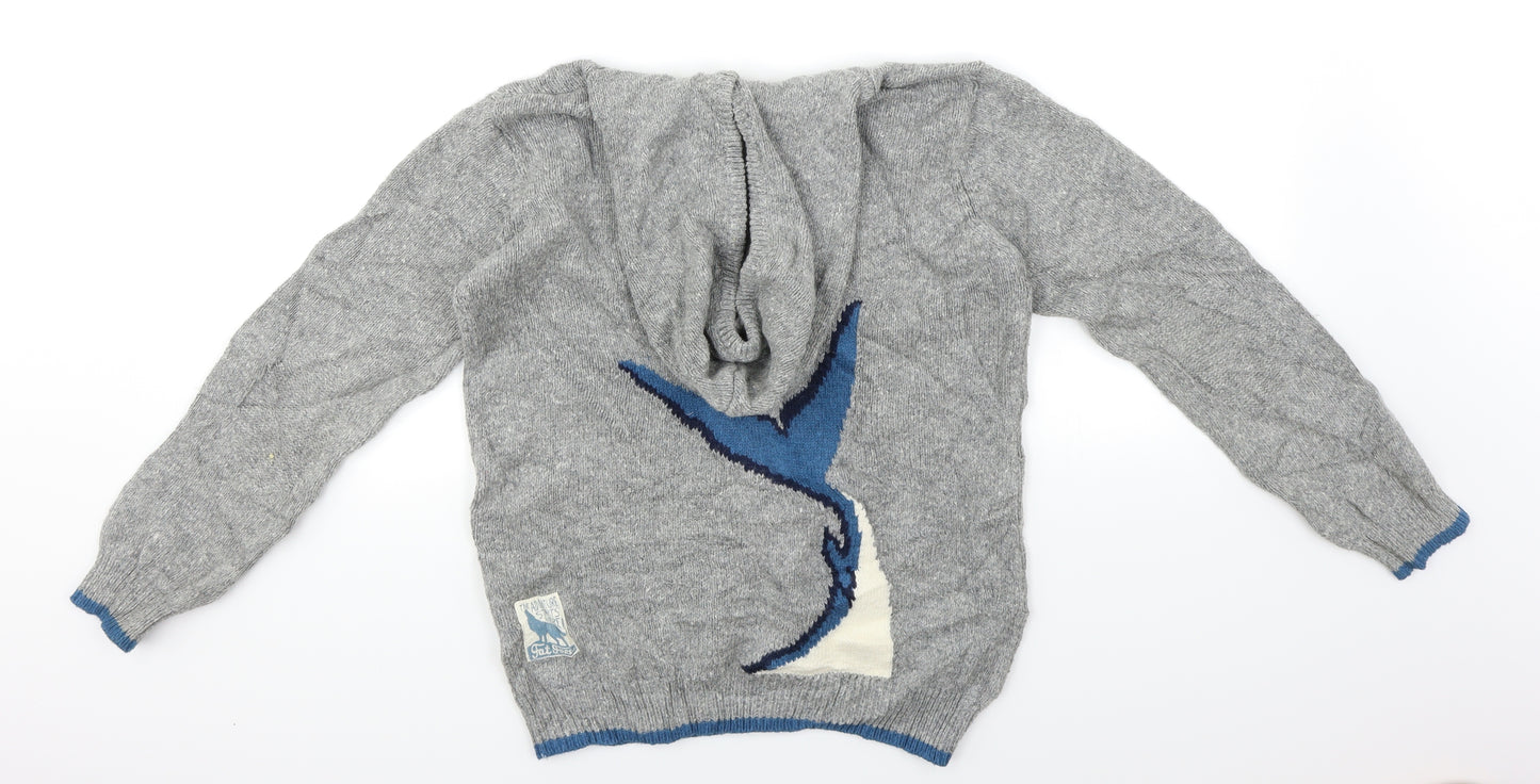 Fat Face Boys Grey   Pullover Hoodie Size 12-13 Years  - Shark