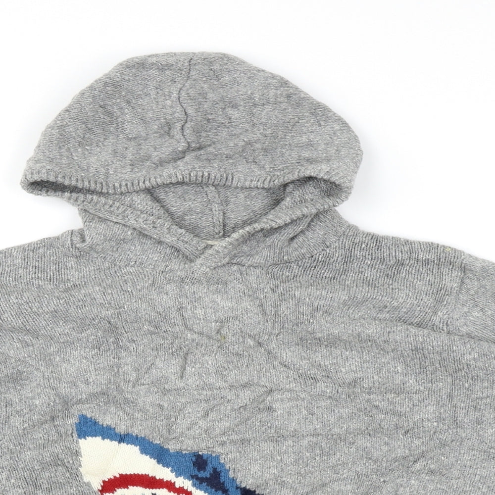 Fat Face Boys Grey   Pullover Hoodie Size 12-13 Years  - Shark