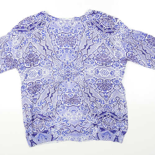 Jospeha Womens Blue Floral  Cardigan Jumper Size L