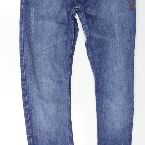 Preworn Womens Blue  Denim Skinny Jeans Size 30 L28 in - Flower print