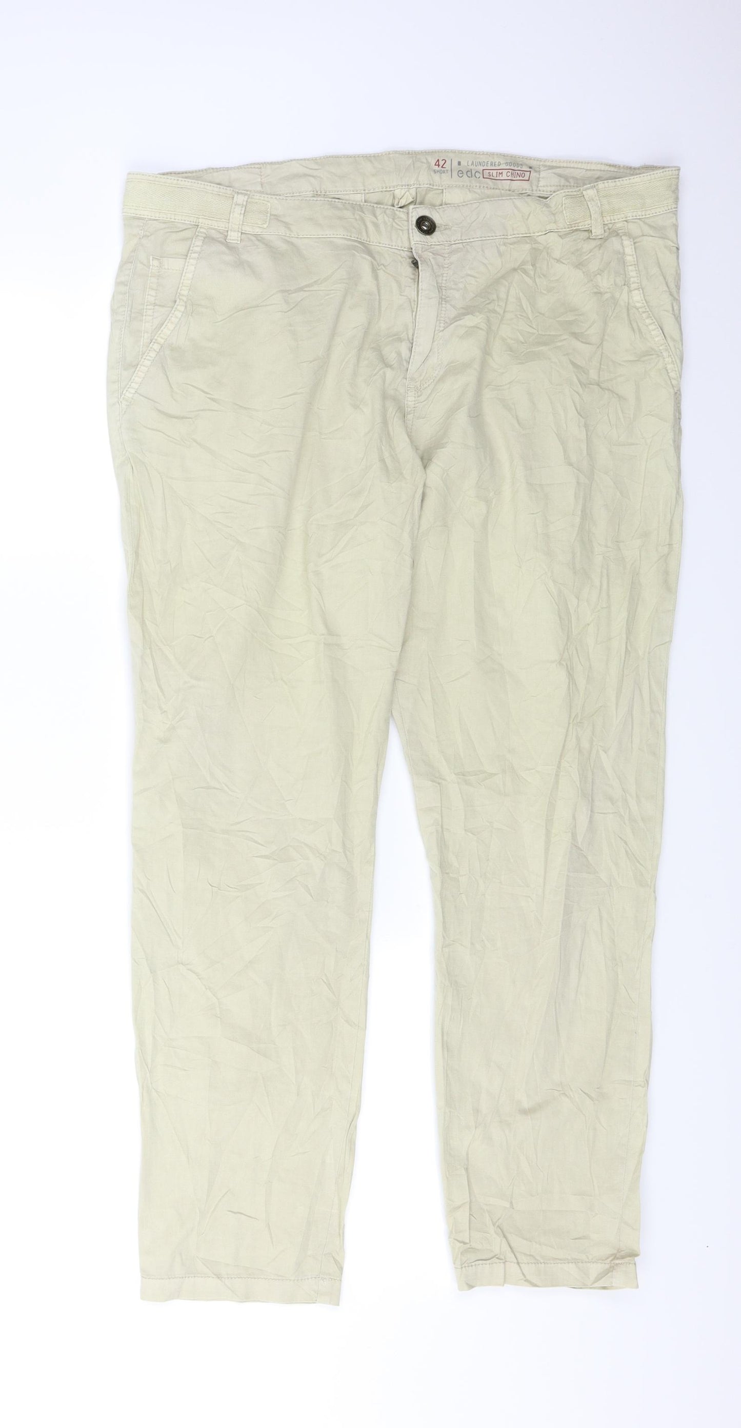 EDC Mens Beige   Chino Trousers Size 42 L28 in