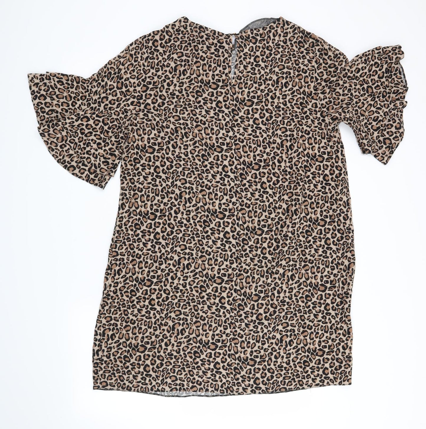 F&F Womens Beige Animal Print  T-Shirt Dress  Size 16  - leopard print