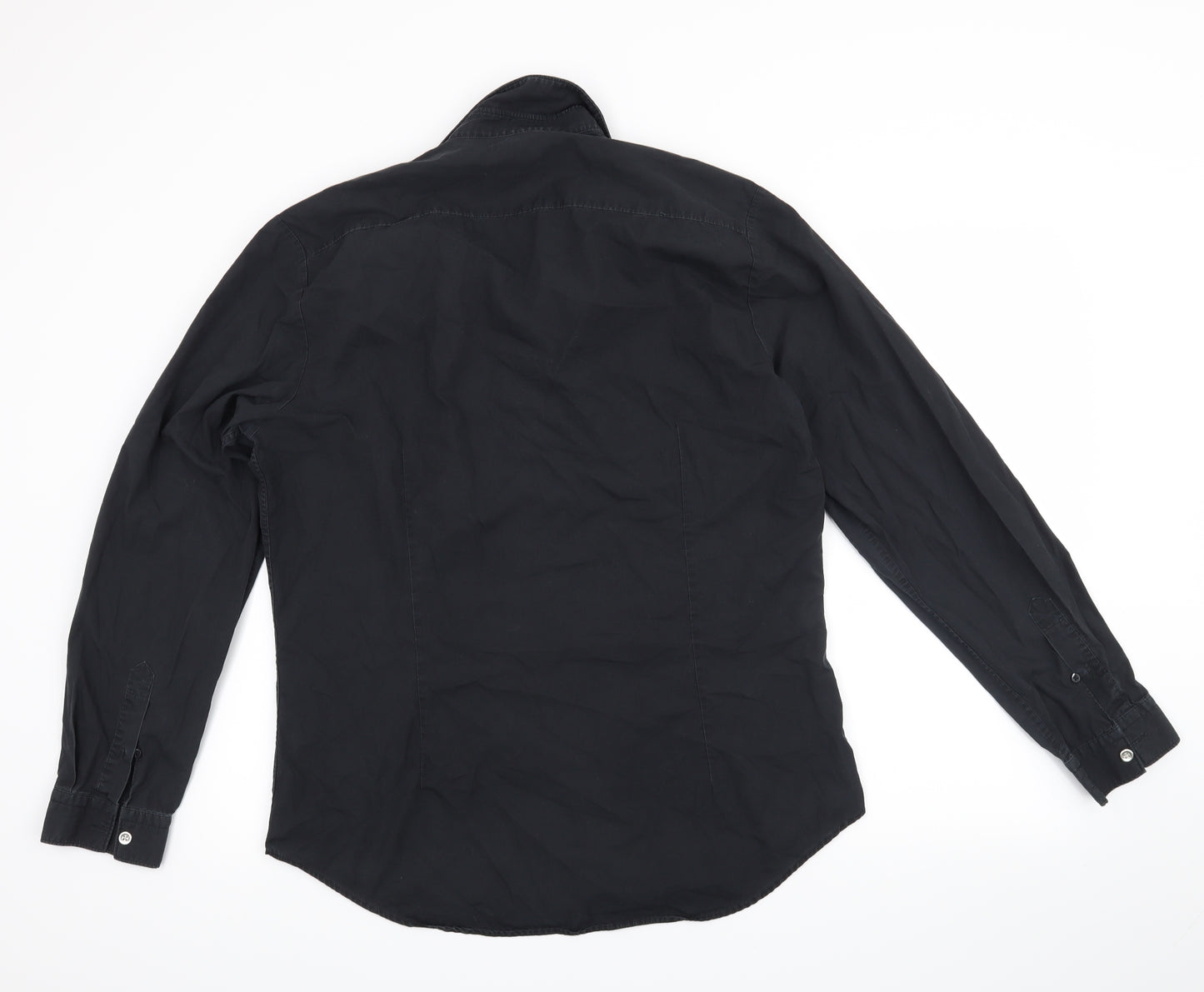 River Island Mens Black    Button-Up Size L  - 100% Cotton