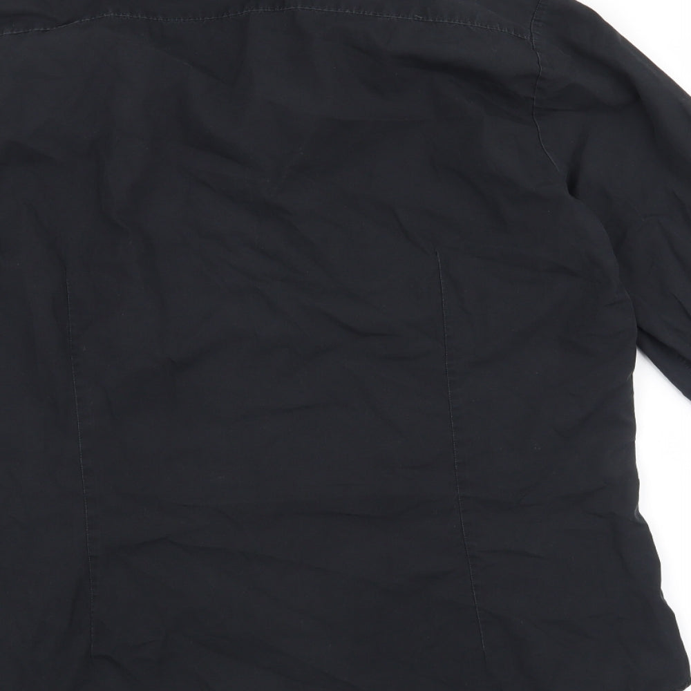 River Island Mens Black    Button-Up Size L  - 100% Cotton