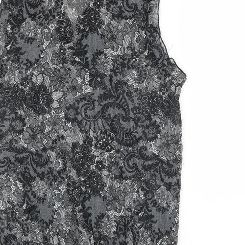 New Look Womens Black Floral  Basic Blouse Size 12