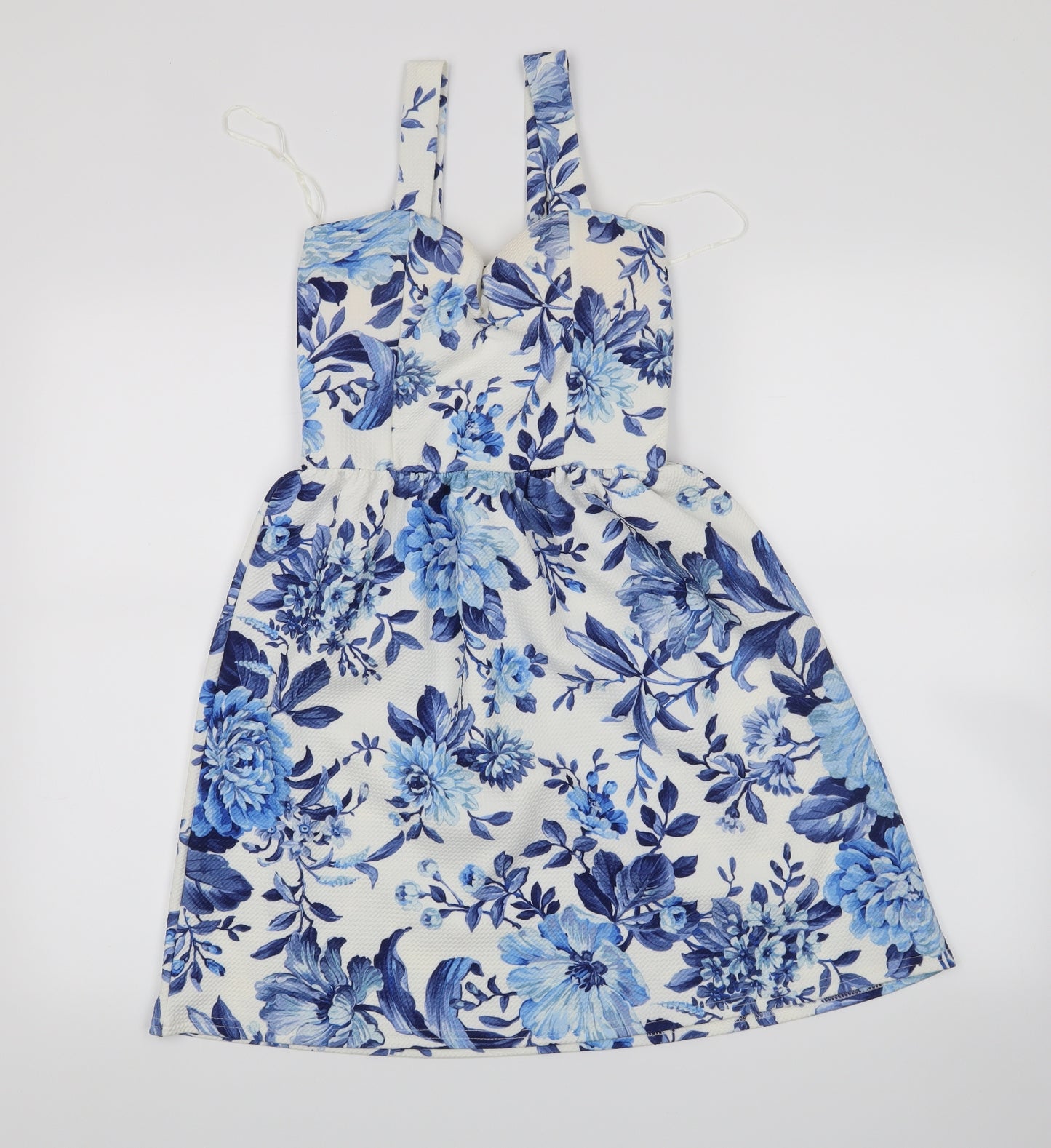 Select Womens White Floral  Tank Dress  Size 8  - padded
