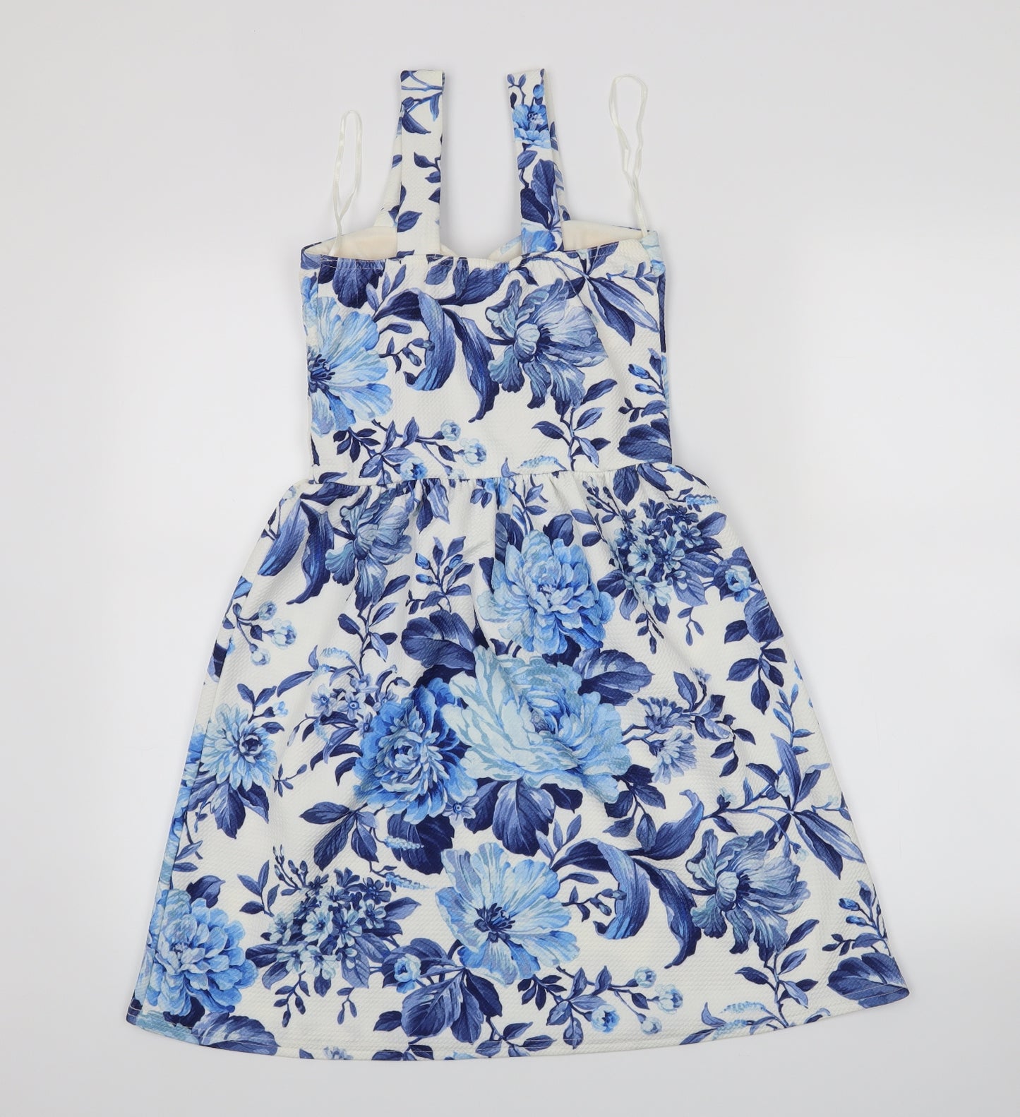 Select Womens White Floral  Tank Dress  Size 8  - padded