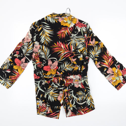 Nutmeg Womens Black Floral  Jacket Coatigan Size 8  - 100% viscose