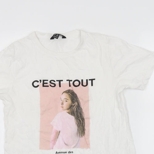 New Look Womens White   Basic T-Shirt Size 8  - c'est tout