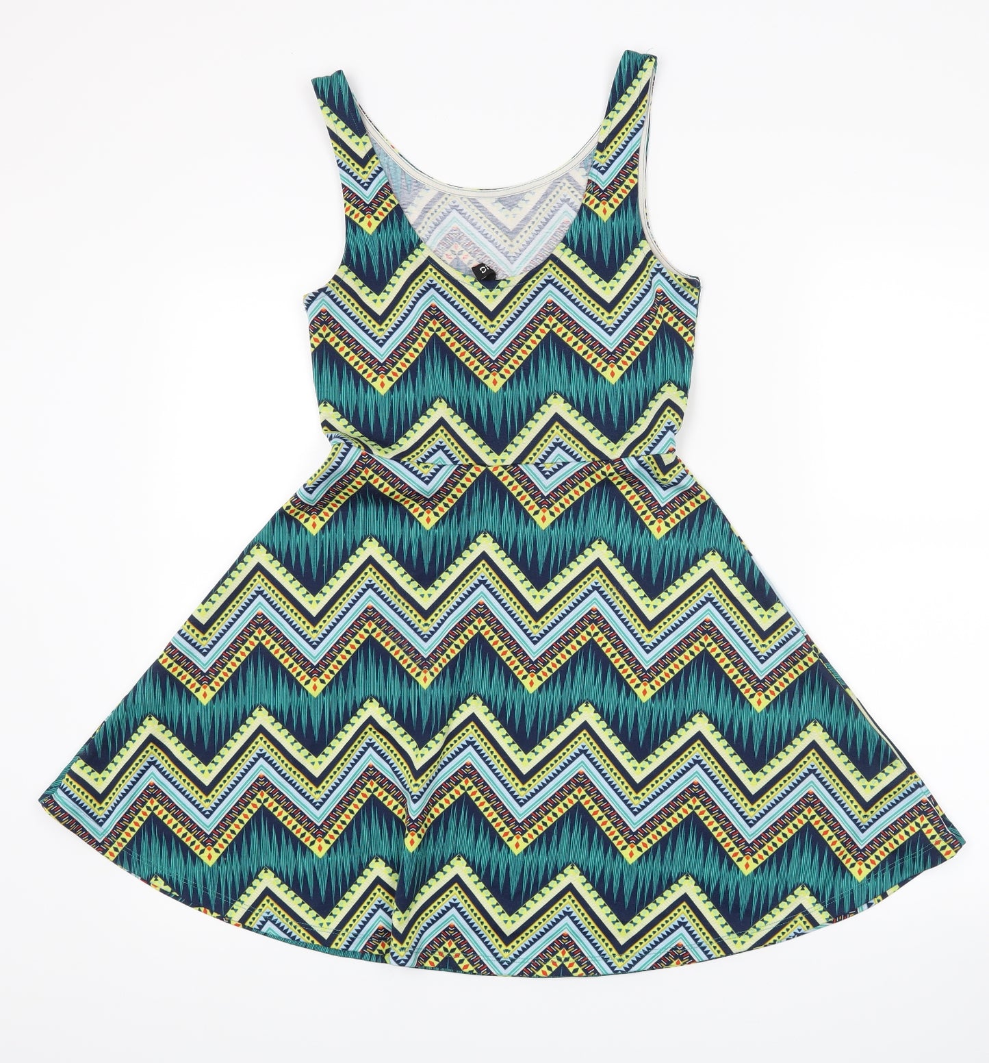 H&M Womens Blue Geometric  Tank Dress  Size 8