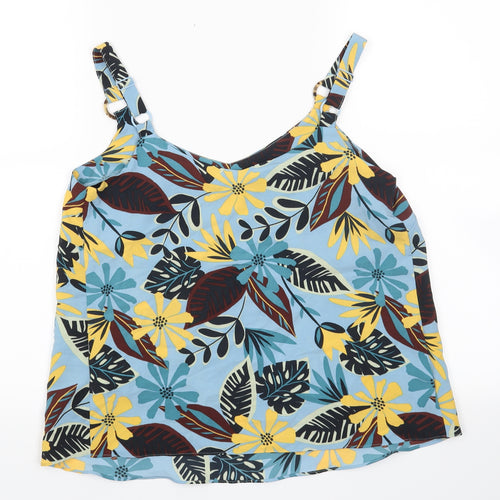 George Womens Blue Floral  Camisole Tank Size 8