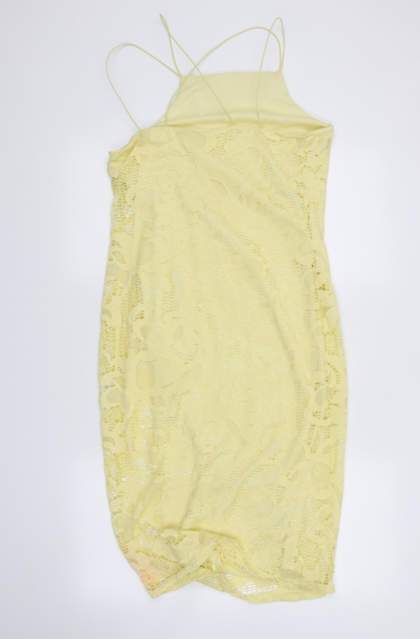 River Island Womens Yellow Floral  Tank Dress  Size 14  - camisole dress