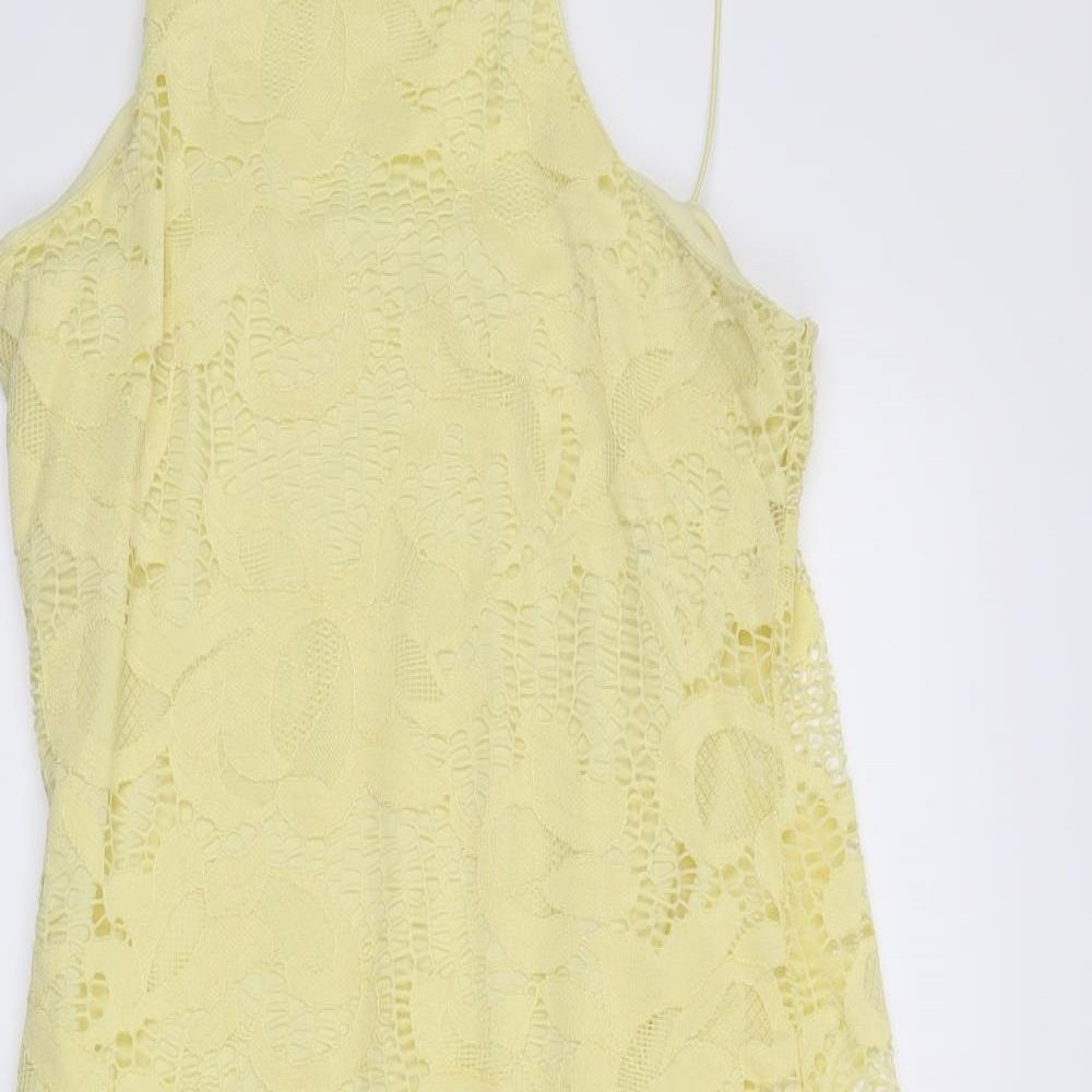 River Island Womens Yellow Floral  Tank Dress  Size 14  - camisole dress