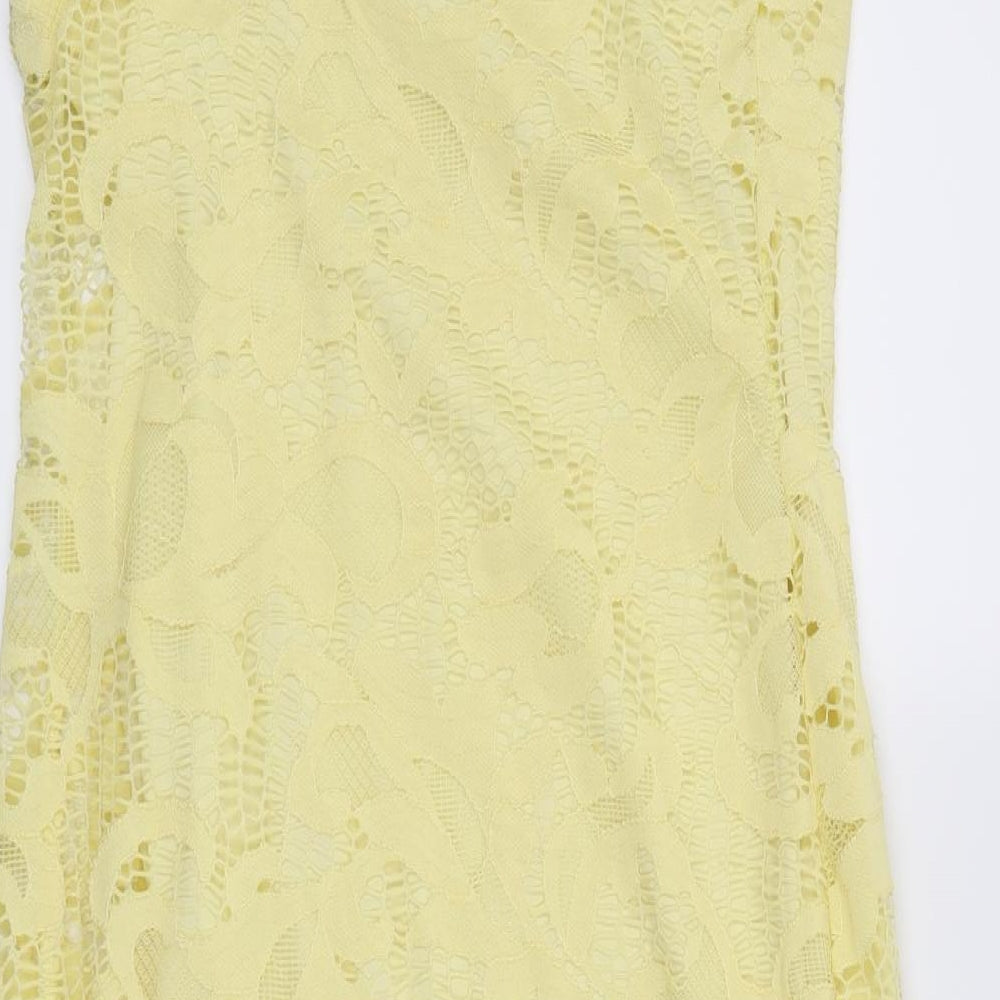 River Island Womens Yellow Floral  Tank Dress  Size 14  - camisole dress