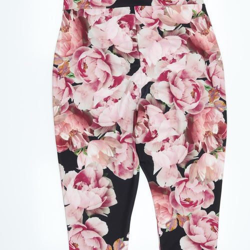 Select Womens Black Floral  Trousers One-Piece Size 16