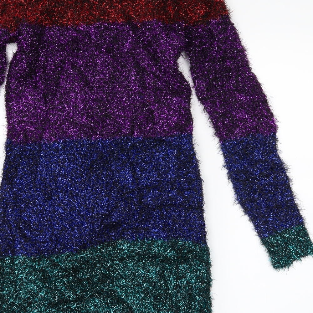 Very Womens Multicoloured Striped  Jumper Dress  Size 8
