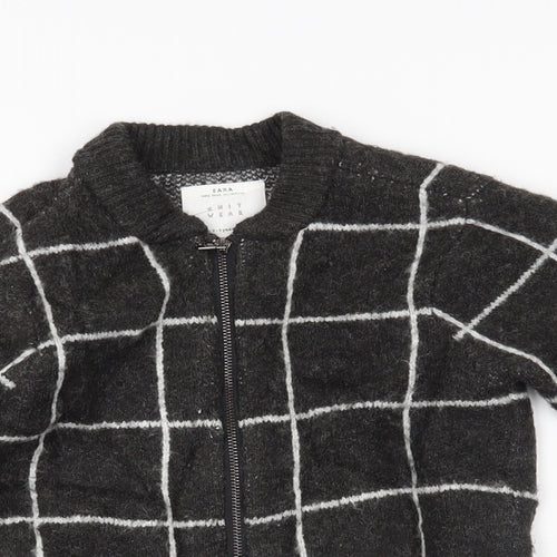 Zara  Grey Check  Cardigan Jumper Size 3-6 Months