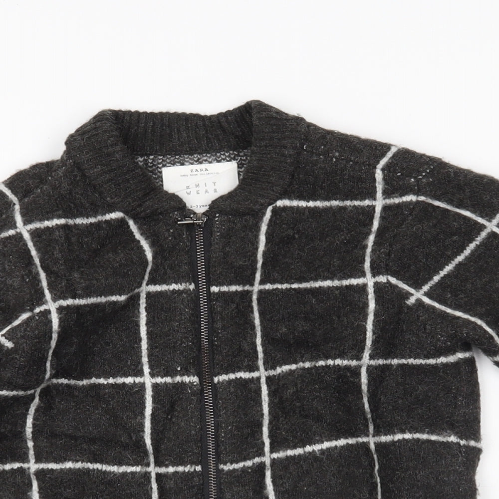 Zara  Grey Check  Cardigan Jumper Size 3-6 Months