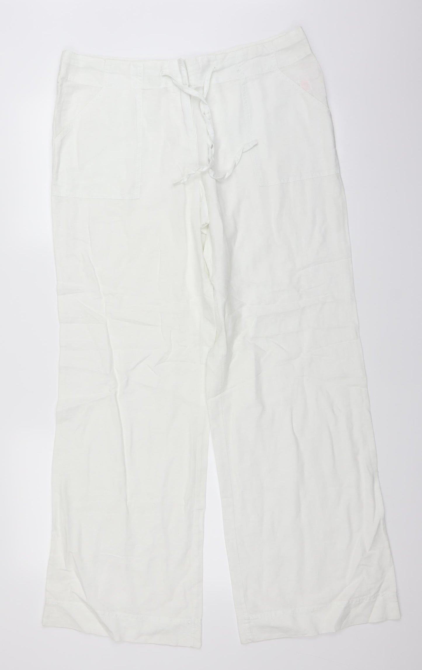 Atmosphere Womens White   Carpenter Trousers Size 12 L31 in