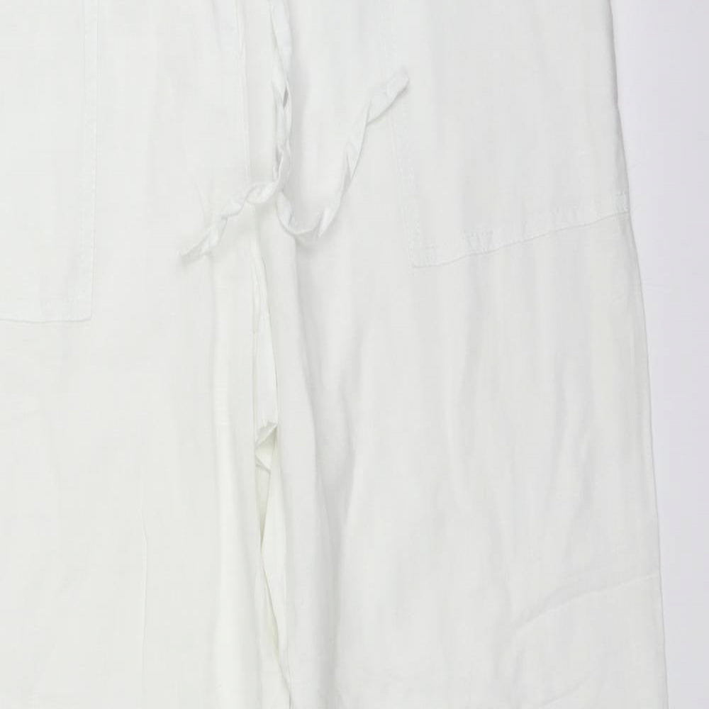 Atmosphere Womens White   Carpenter Trousers Size 12 L31 in