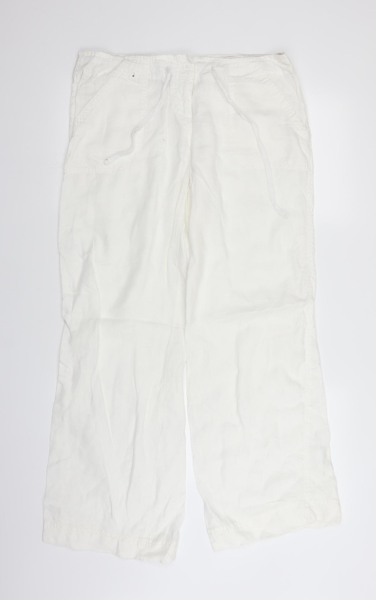 Atmosphere Womens White   Carpenter Trousers Size 12 L30 in