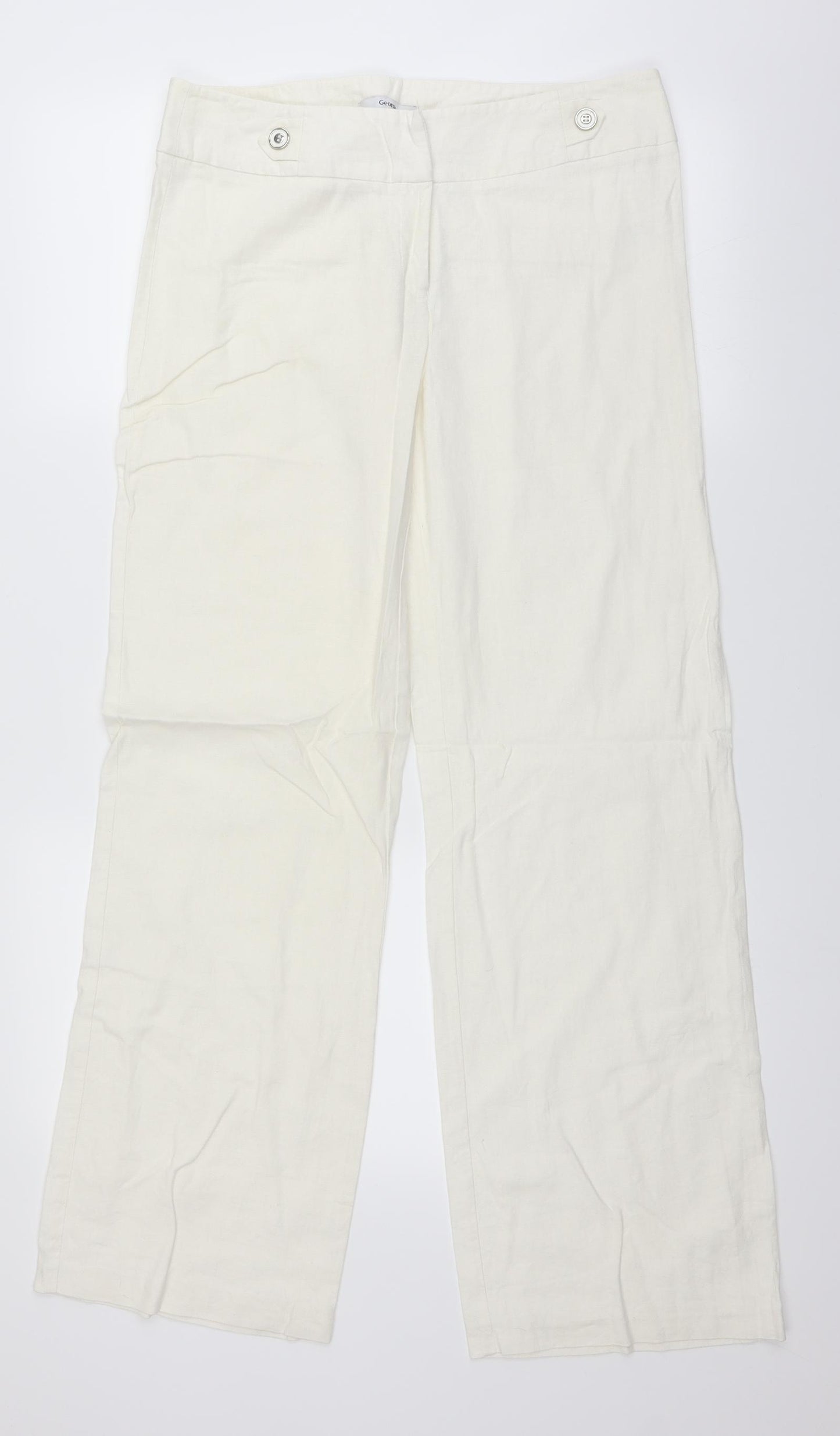George Womens White   Trousers  Size 12 L29 in