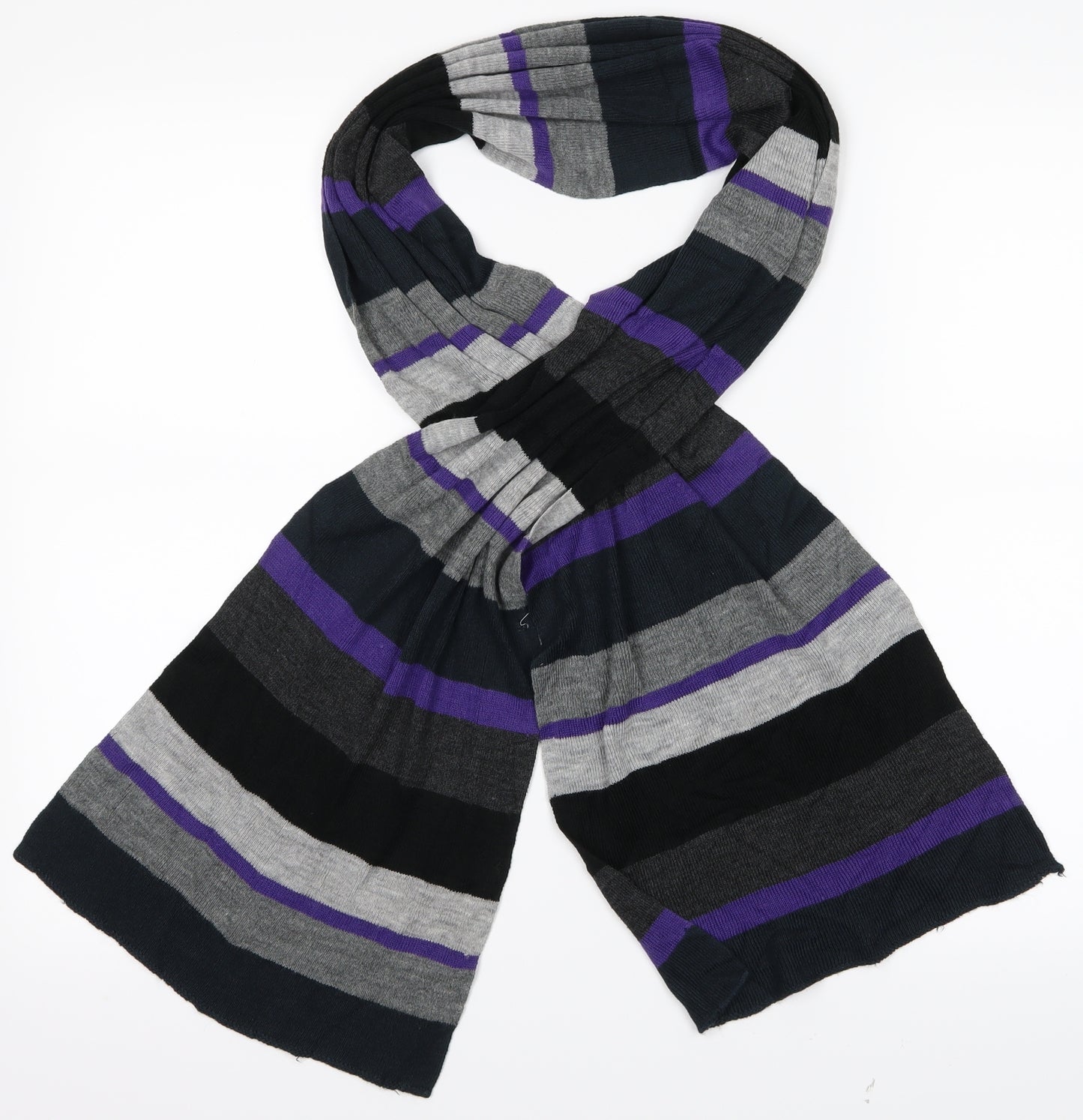 Pre Worn Womens Purple Striped   Scarf