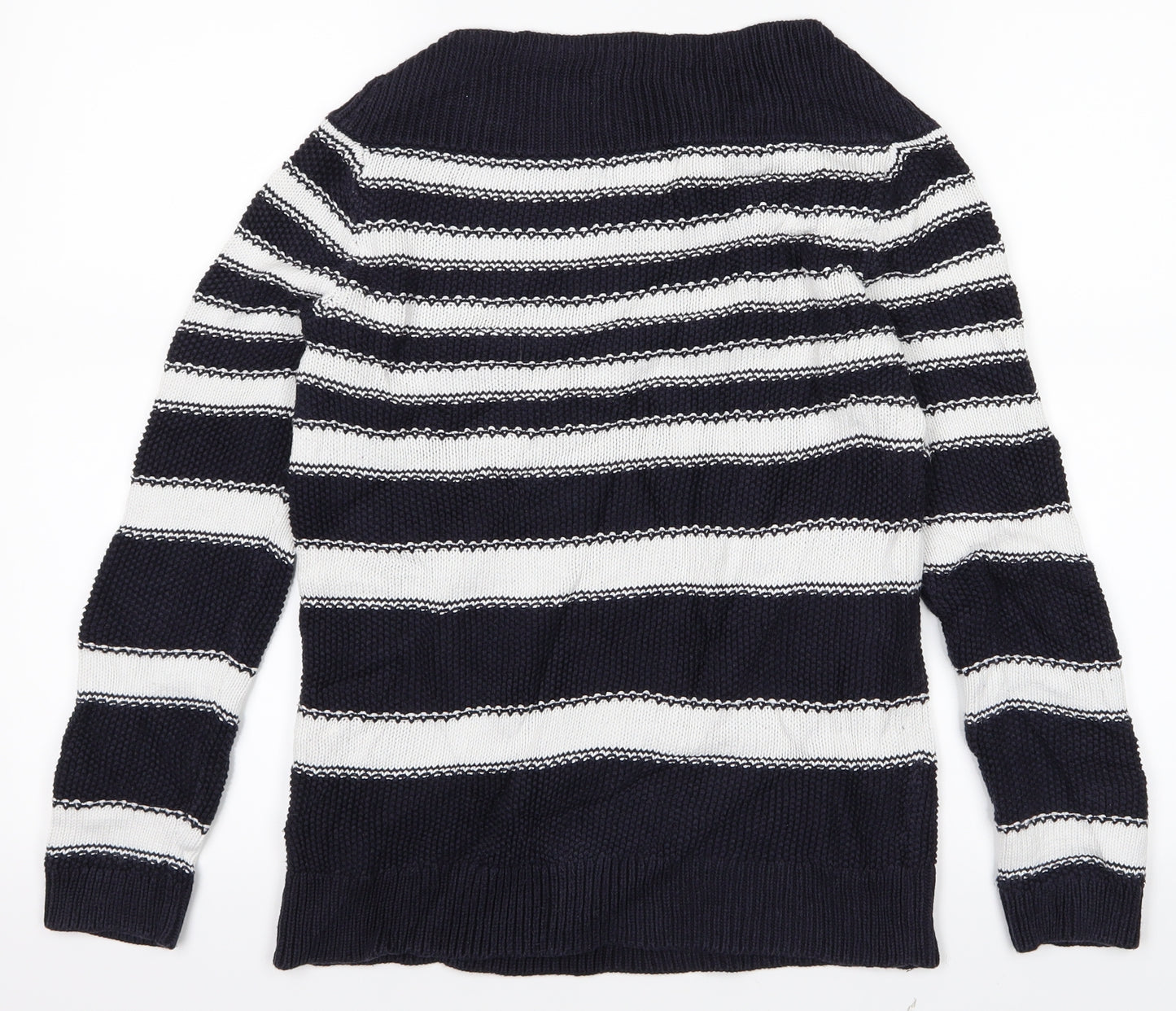 M&S Womens Blue Striped  Pullover Jumper Size 8