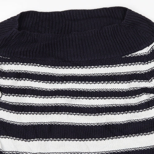 M&S Womens Blue Striped  Pullover Jumper Size 8