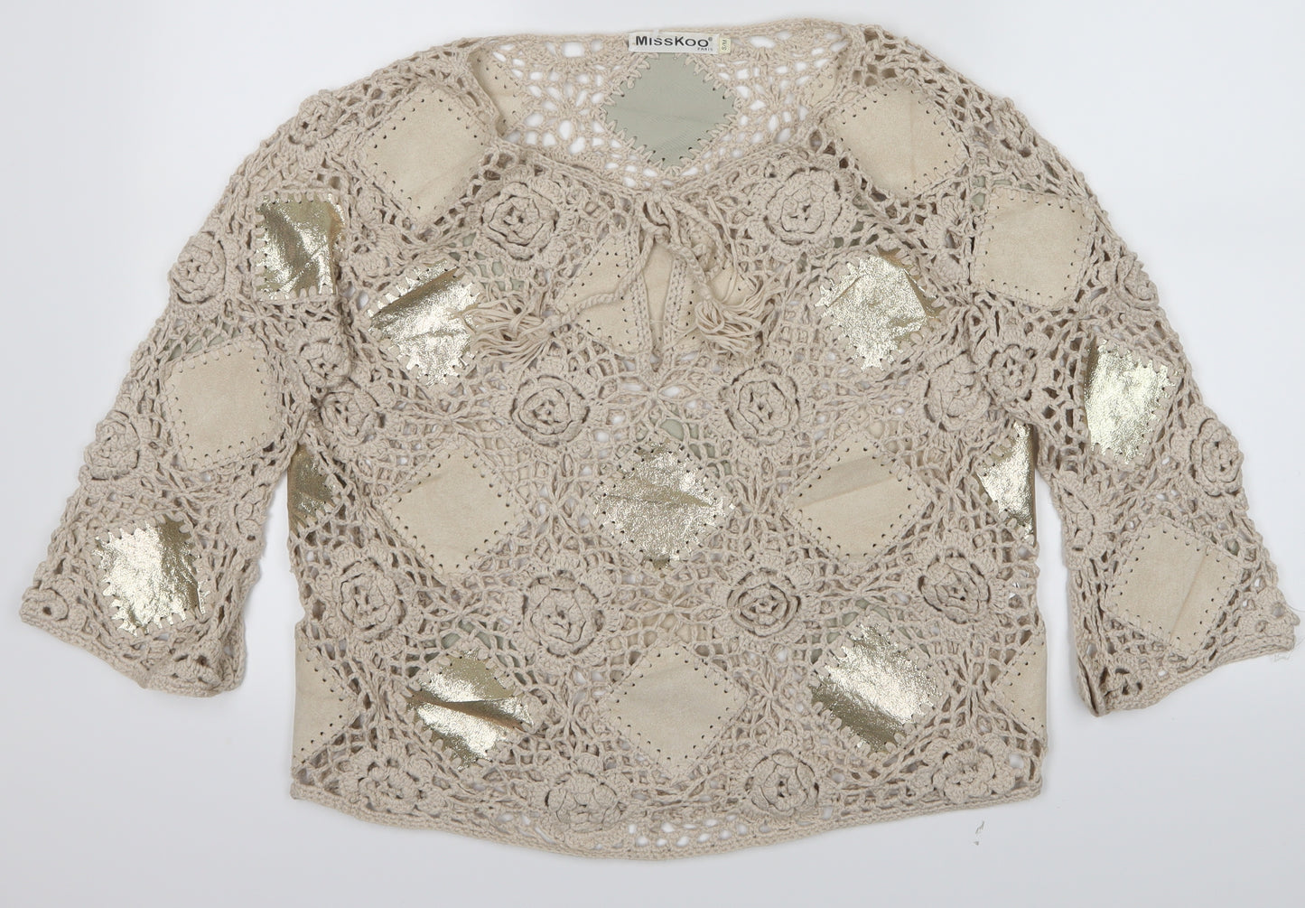 MissKoo Womens Beige   Cardigan Jumper Size M