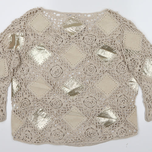 MissKoo Womens Beige   Cardigan Jumper Size M