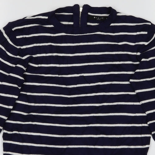 Mohito Womens Blue Striped  Pullover Jumper Size S