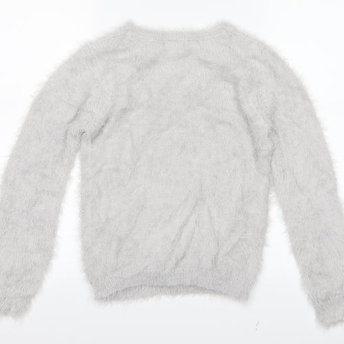 Primark Girls Grey   Pullover Jumper Size 10-11 Years  - Unicorn