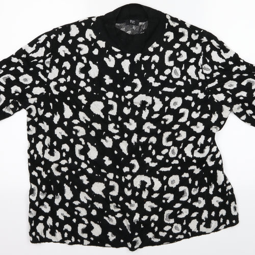 F&F Womens Black Geometric  Pullover Jumper Size 14