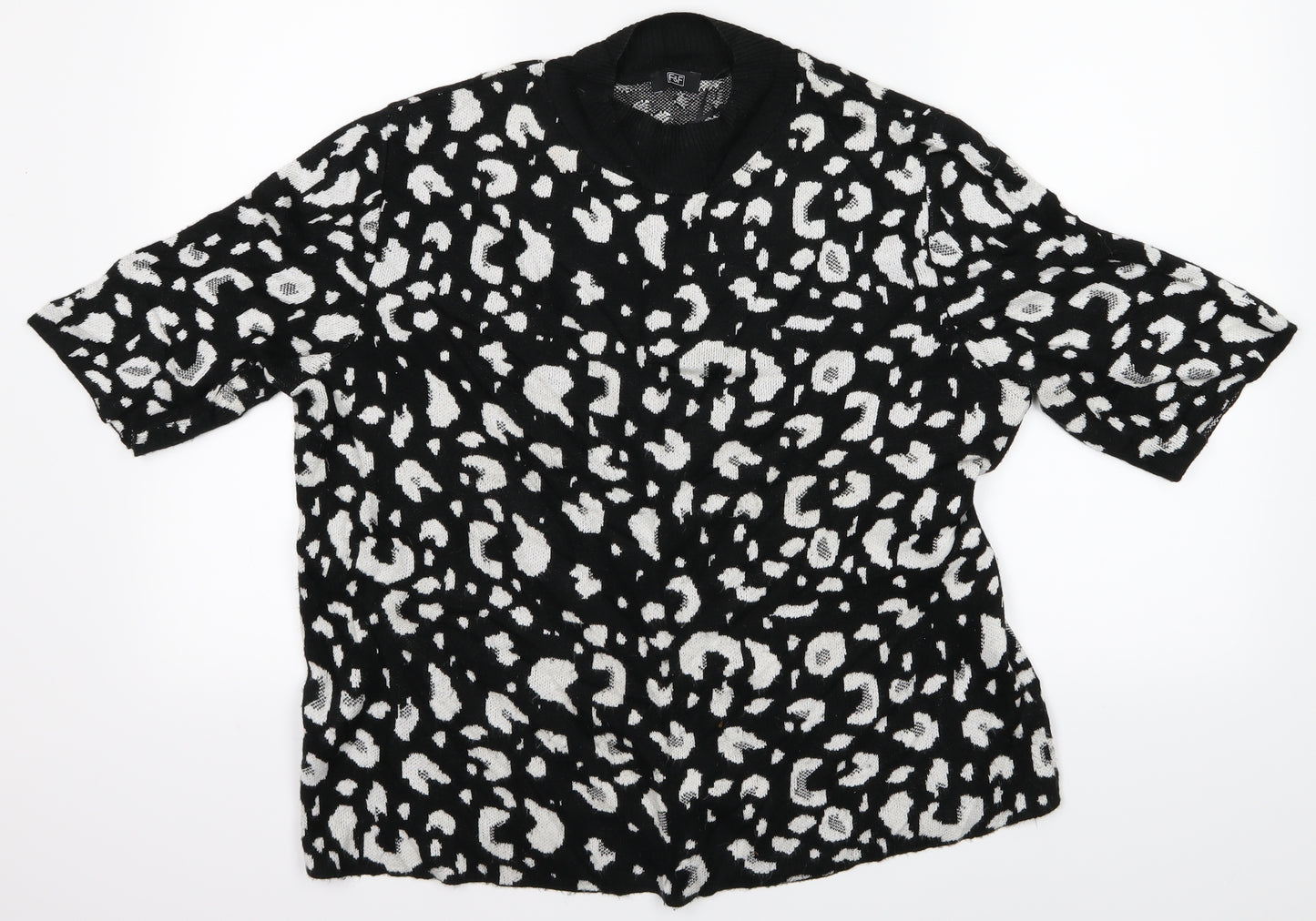 F&F Womens Black Geometric  Pullover Jumper Size 14