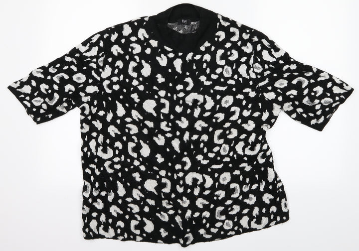 F&F Womens Black Geometric  Pullover Jumper Size 14