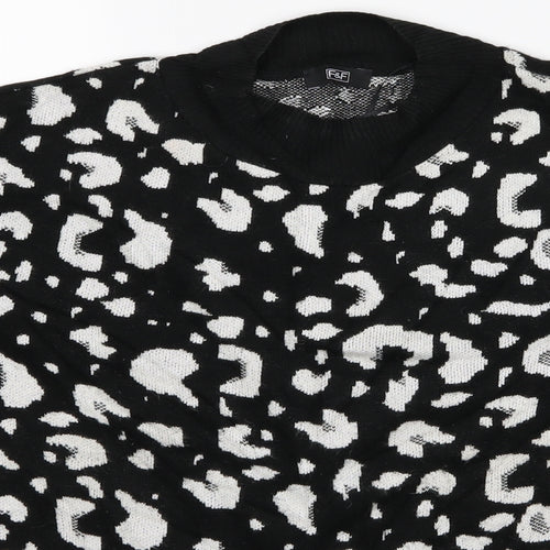 F&F Womens Black Geometric  Pullover Jumper Size 14