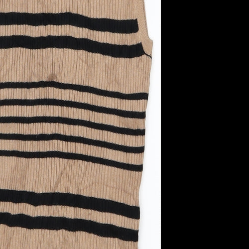 Select Womens Brown Striped  Vest Jumper Size 12