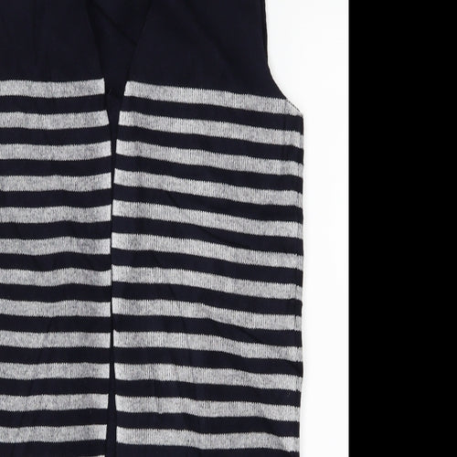 M&S Womens Blue Striped  Vest Jumper Size S