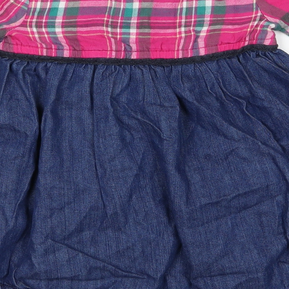 George Girls Pink Plaid  A-Line  Size 9-12 Months  - Three Blind Mice