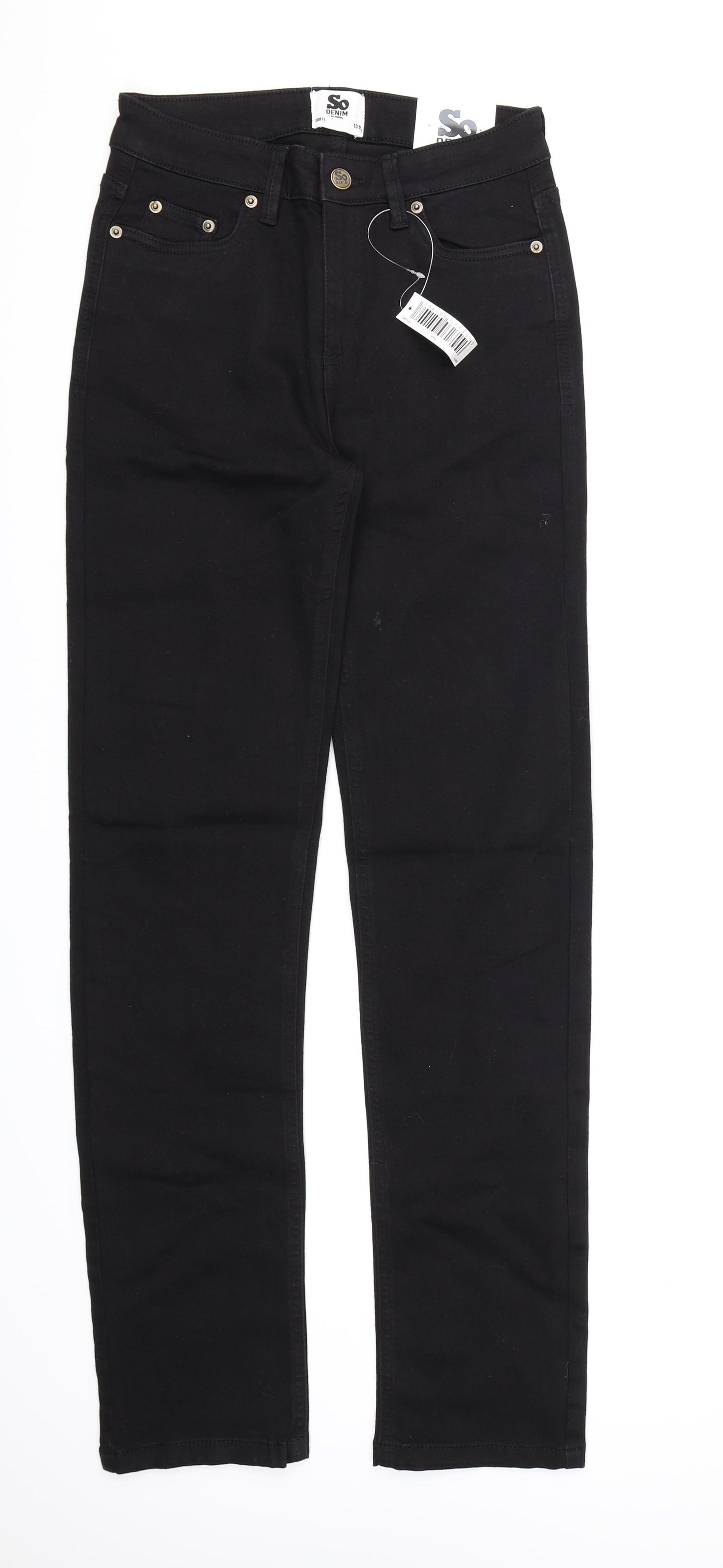 So Denim Womens Black  Denim Straight Jeans Size 10 L31 in