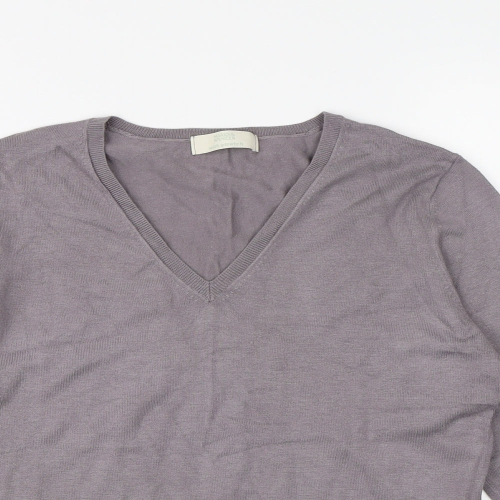 Marks and Spencer Womens Purple  Knit Pullover Jumper Size 14