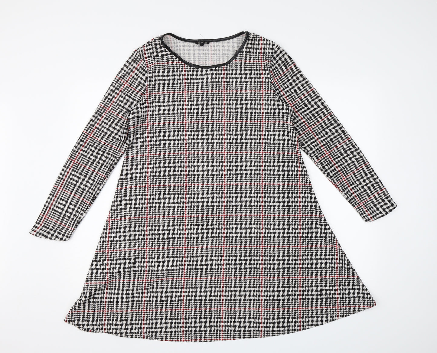 River Island Womens Black Houndstooth  A-Line  Size 10