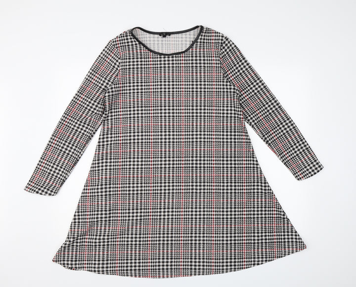 River Island Womens Black Houndstooth  A-Line  Size 10