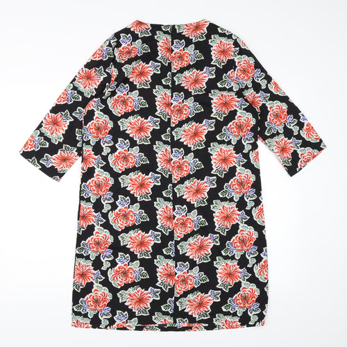 Boohoo Womens Black Floral Chiffon A-Line  Size 10