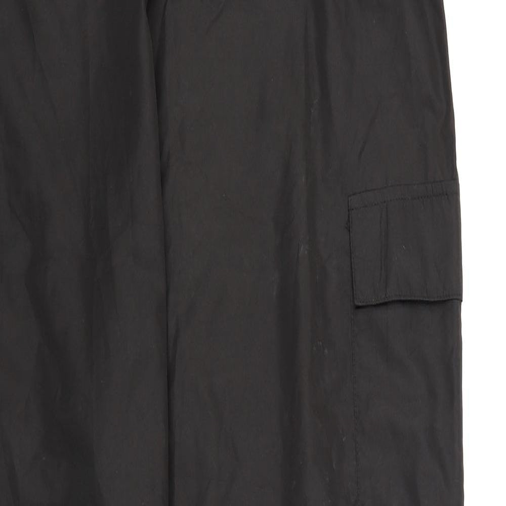 PRETTYLITTLETHING Womens Black  Chiffon Cargo Trousers Size 14 L30 in