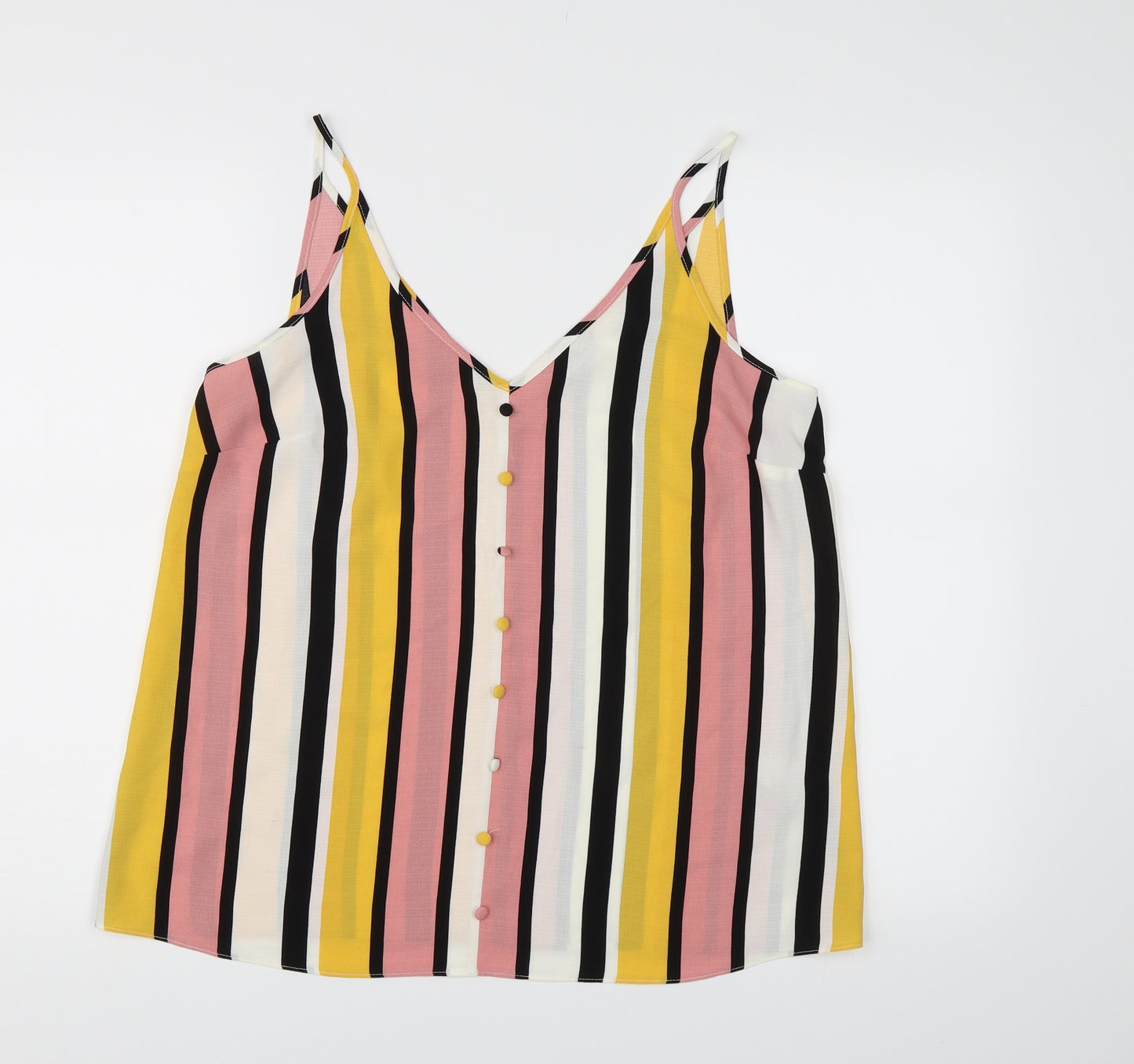 Papaya Womens Multicoloured Striped Chiffon Camisole Tank Size 12