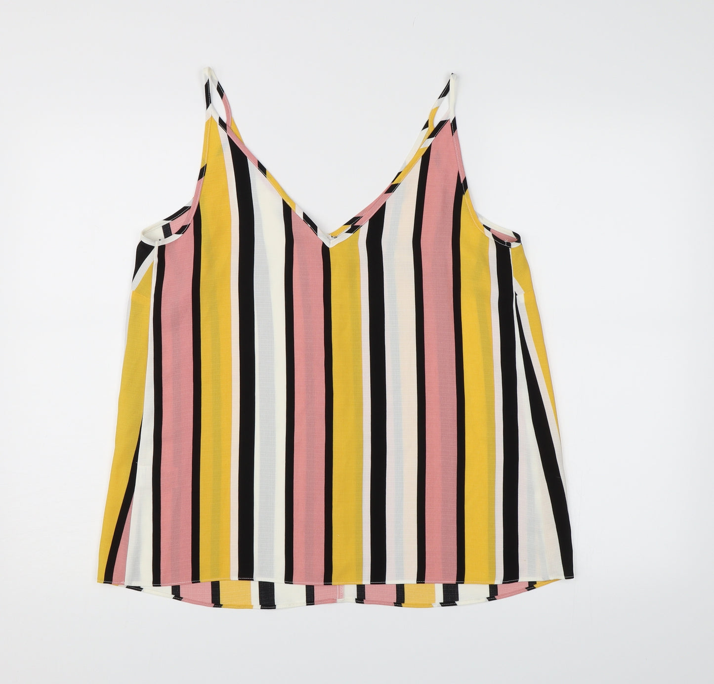 Papaya Womens Multicoloured Striped Chiffon Camisole Tank Size 12